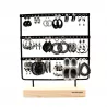 Pack de 18 boucles d'oreilles acier - argenté noir