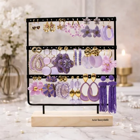 Pack de 18 boucles d'oreilles acier - PARME