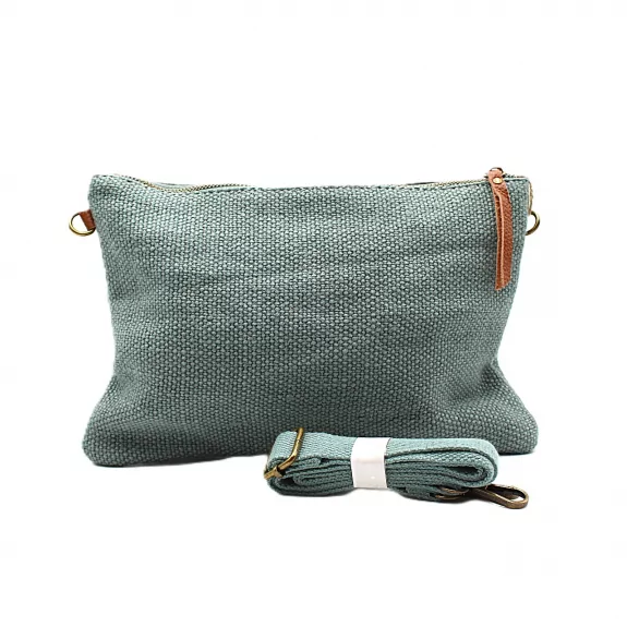 Pochette en toile de jute avec bandoulière