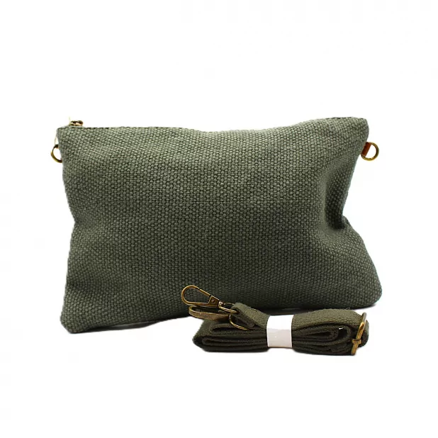 Pochette en toile de jute avec bandoulière