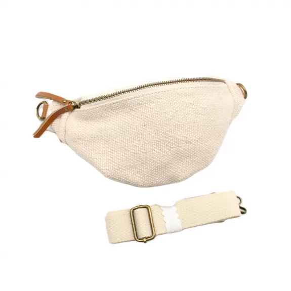 Sac banane en toile de jute & cuir