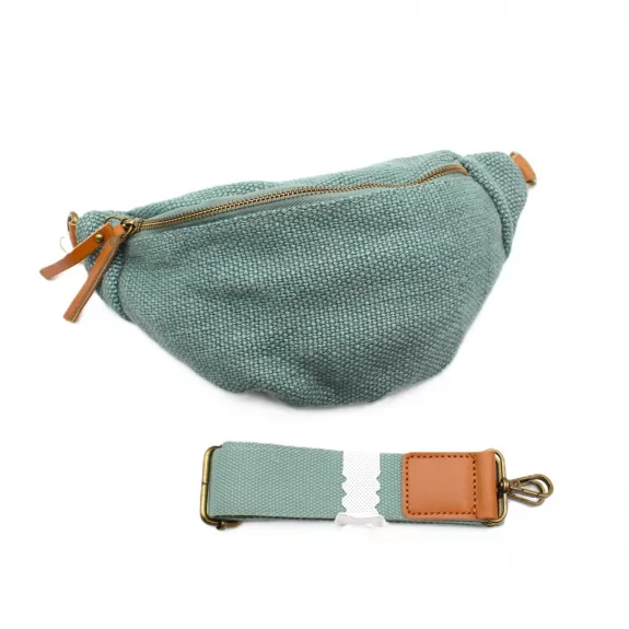 Sac banane en toile de jute & cuir