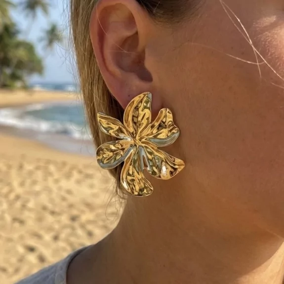 Boucles d’oreilles fleur en...