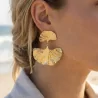 Boucles d’oreilles feuilles éventail – finition dorée