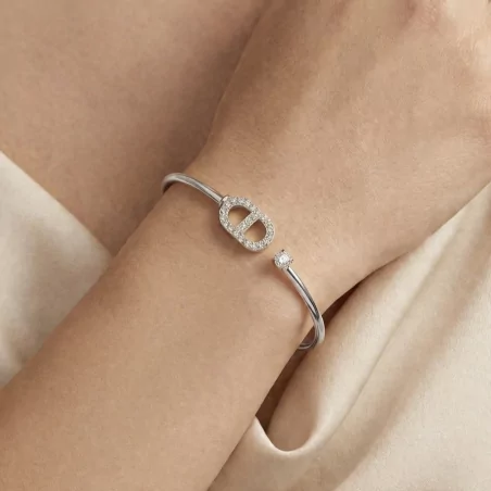Bracelet jonc avec strass motif luxe