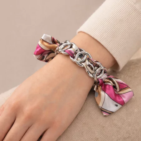 Bracelet en acier inoxydable avec ruban imprimé