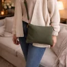 Pochette en toile de jute avec bandoulière