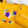 Sac cabas Bohème en jean coton brodé – cœur multicolore