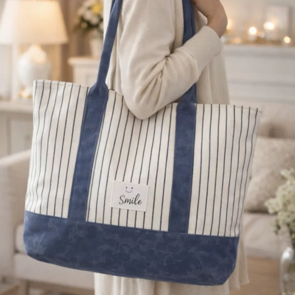 Grand sac cabas à rayures