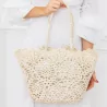 Panier bohème en crochet avec pochon intérieur