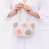Petit panier crochet à motifs fleurs et pochon