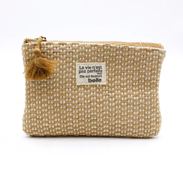 Pochette tressée avec message – Accessoire mode tendance