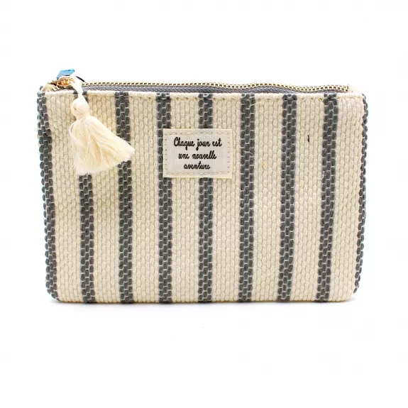 Pochette rayée avec message – Accessoire mode tendance