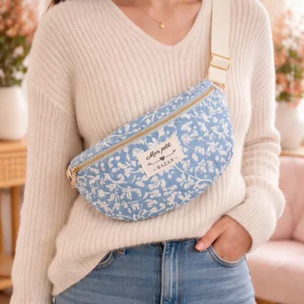 Sac banane matelassé imprimé floral – Mon Petit Bazar