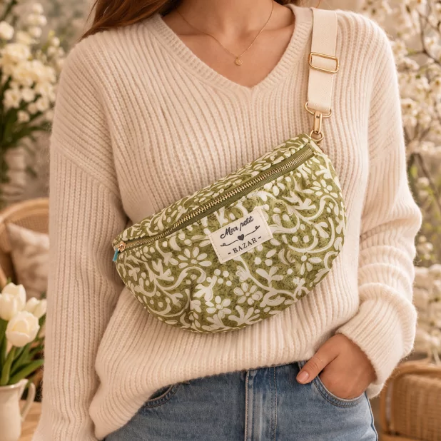 Sac banane matelassé imprimé floral – Mon Petit Bazar