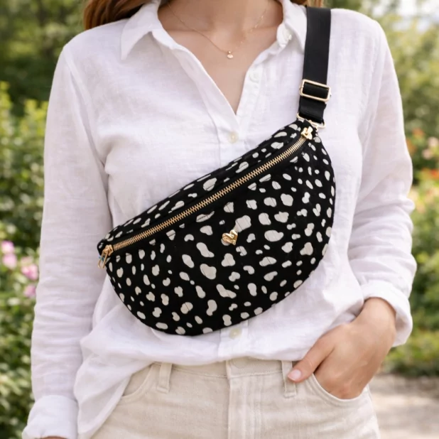 Sac banane matelassé 100 % coton imprimé