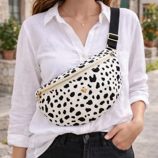 Sac banane matelassé 100 % coton imprimé