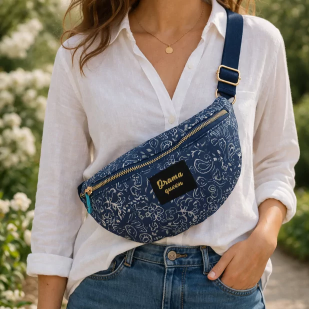 Sac banane matelassé 100 % coton motif bandana tribal