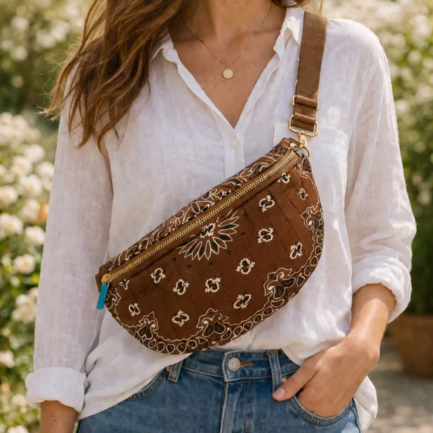 Sac banane motif bandana – 100% coton