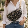 Sac banane matelassé 100 % coton imprimé fleuri