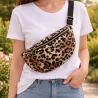 Sac banane matelassé 100 % coton imprimé léopard