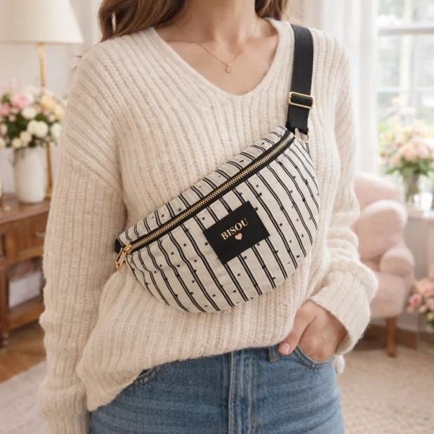 Sac banane “Bisou” – Léopard ou rayures étoiles