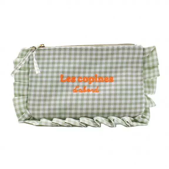 Pochette à message vichy avec volants – les copines