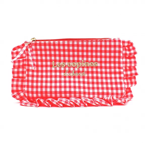 Pochette à message vichy avec volants – les copines