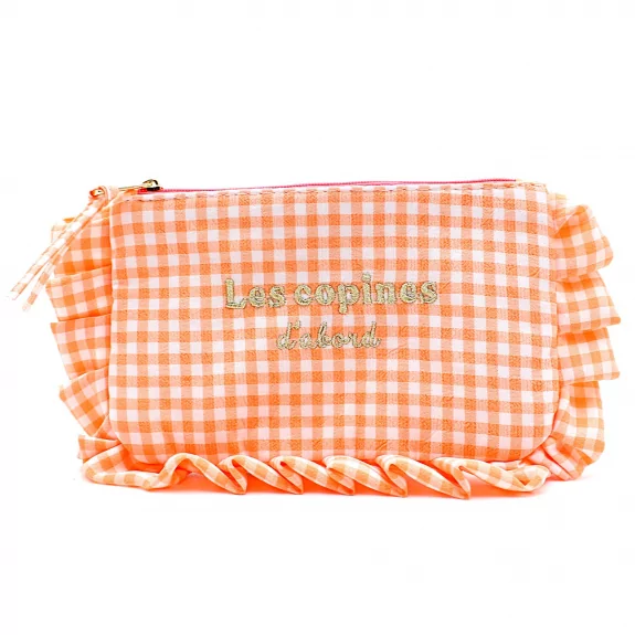 Pochette à message vichy avec volants – les copines