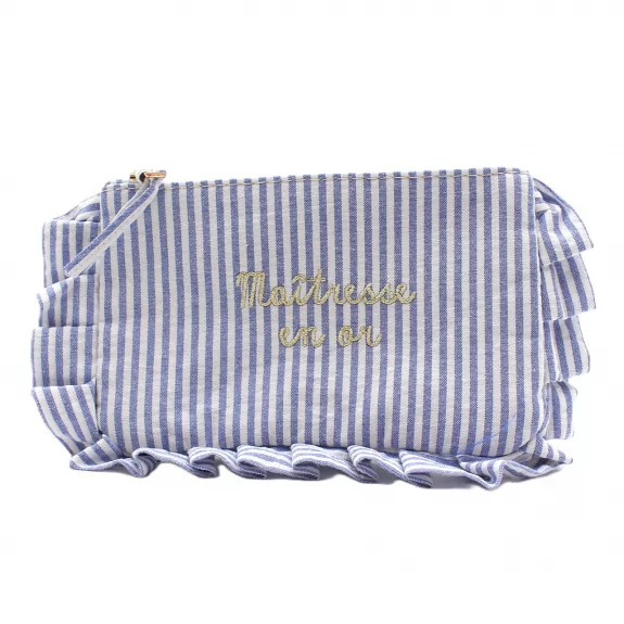 Pochette rayée à message “Maîtresse en or” avec volants