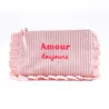 Pochette rayée à message “Amour toujours” avec volants