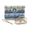 Sac bohème brodée avec perles et pompons