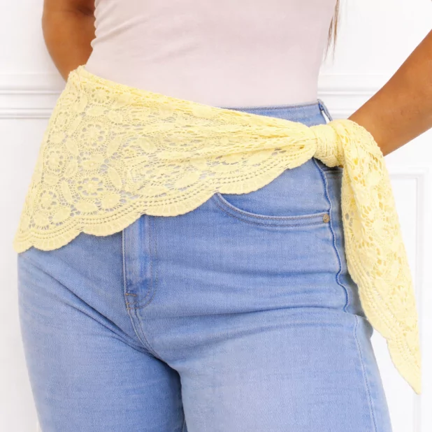 Foulard crochet dentelle bohème – 100% coton