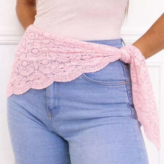 Foulard crochet dentelle bohème – 100% coton