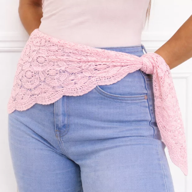 Foulard crochet dentelle bohème – 100% coton