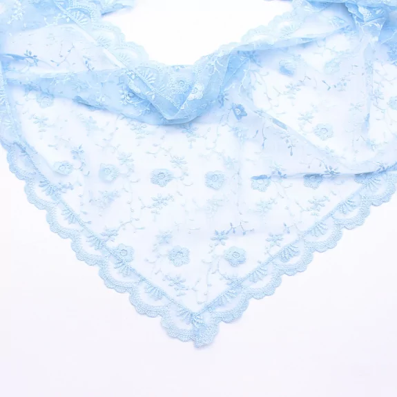 Foulard en dentelle brodée – Style fichu chic & polyvalent