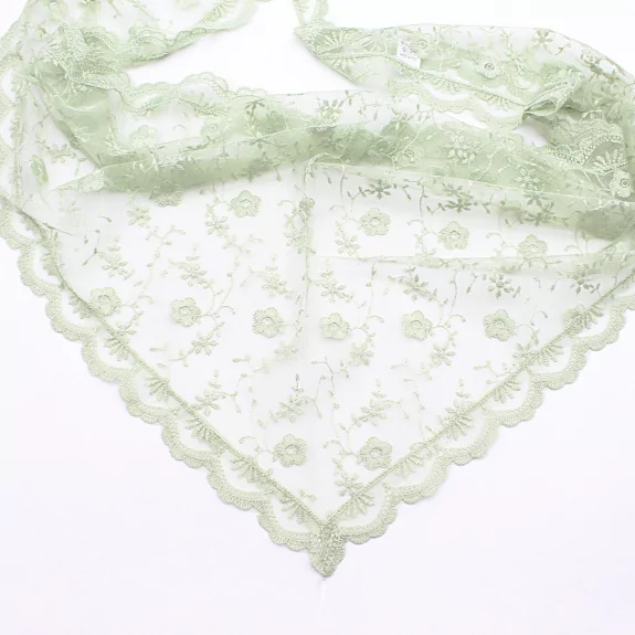 Foulard en dentelle brodée – Style fichu chic & polyvalent