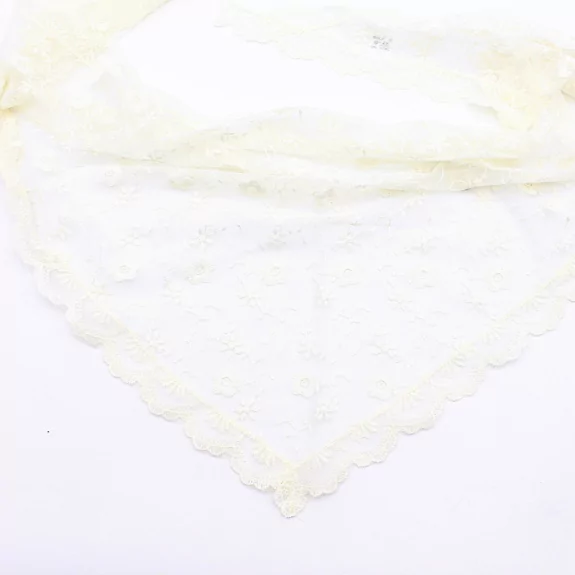 Foulard en dentelle brodée – Style fichu chic & polyvalent