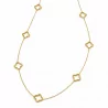 Collier sautoir doré motifs trèfle doré