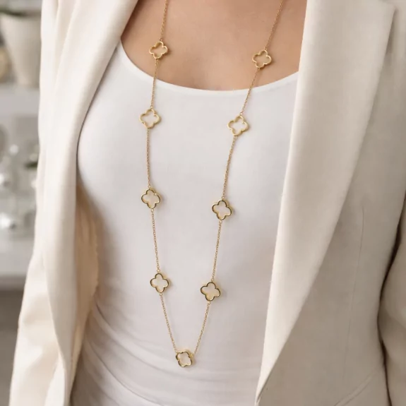 Collier sautoir doré motifs...