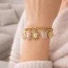 Bracelet doré à charms soleil pierres naturelles