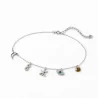 Bracelet charms en acier avec œil bleu lune soleil et infini