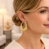 Boucles d’oreilles goutte dorée acier