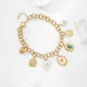 Collier chaîne dorée breloques cœur et médaillons