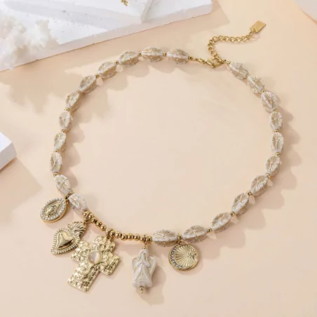 Collier religieux breloques dorées