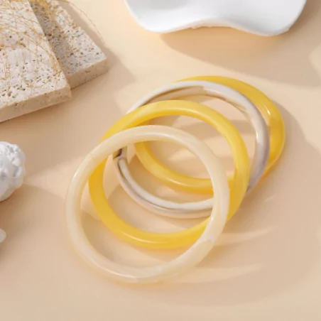 Lot de bracelets joncs en résine – Effet marbré