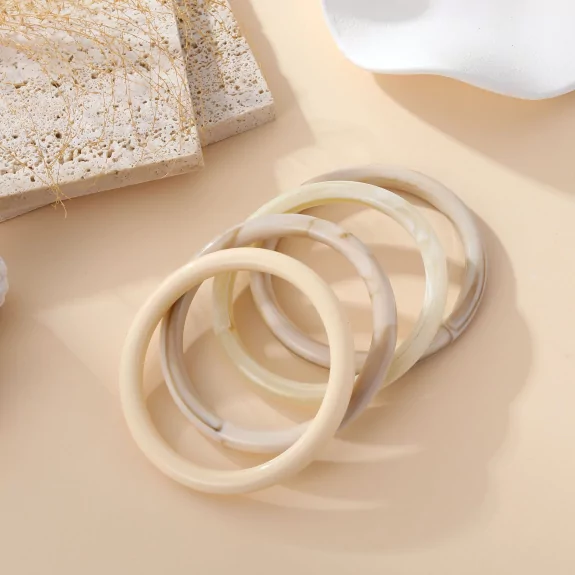 Lot de bracelets joncs en résine – Effet marbré