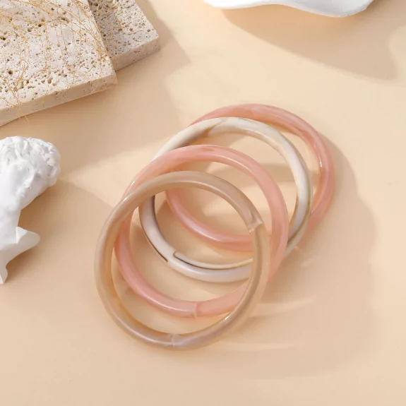 Lot de bracelets joncs en résine – Effet marbré