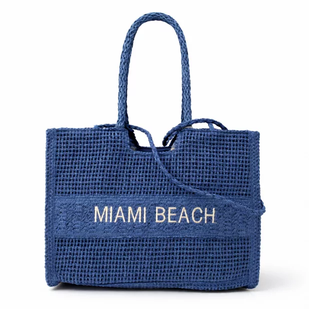 Sac cabas tressé “MIAMI BEACH” – Fibre de papier