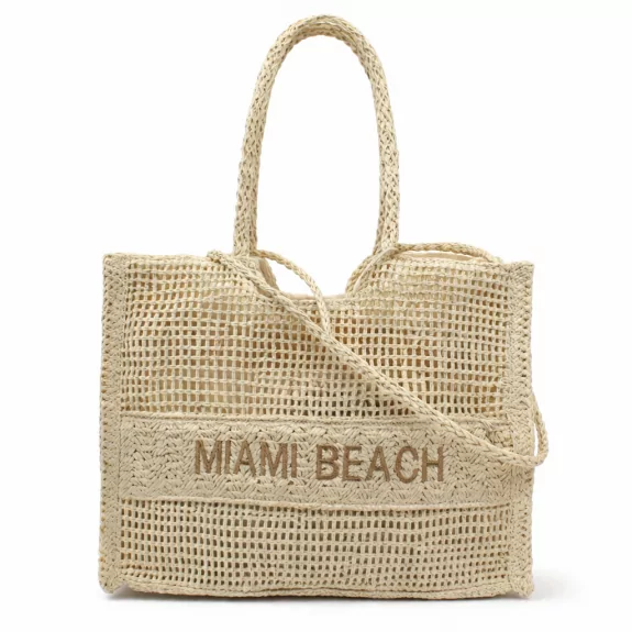 Sac cabas tressé “MIAMI BEACH” – Fibre de papier